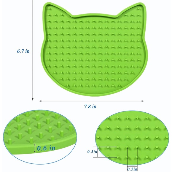 Cat Nwt Set Of 2 Silicone Pet Food Mats For Kitty Food Green And